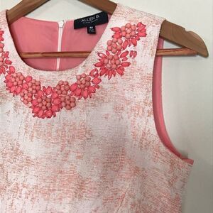Allen B Schwartz Sz M Jacquard jewel neck dress